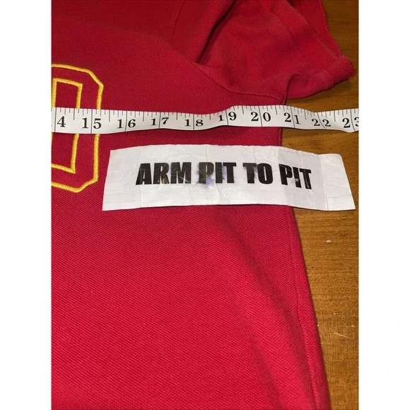 Polo‎ Ralph Lauren Shirt Men M Red Spell Out Short Sleeve Classic Fit Preppy